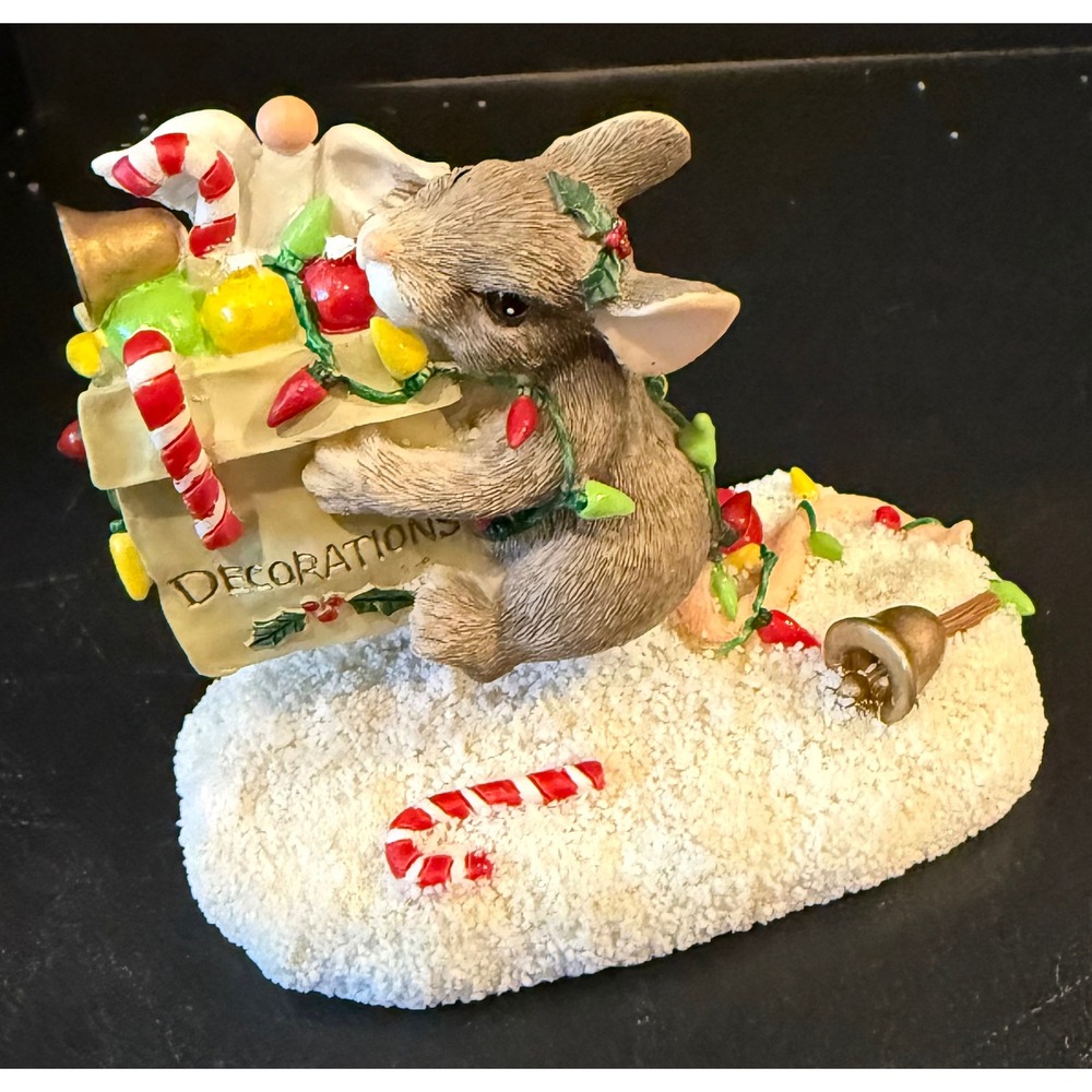 Charming Tails Fitz Floyd Figurine All The Trimmings Christmas Mouse 87/703